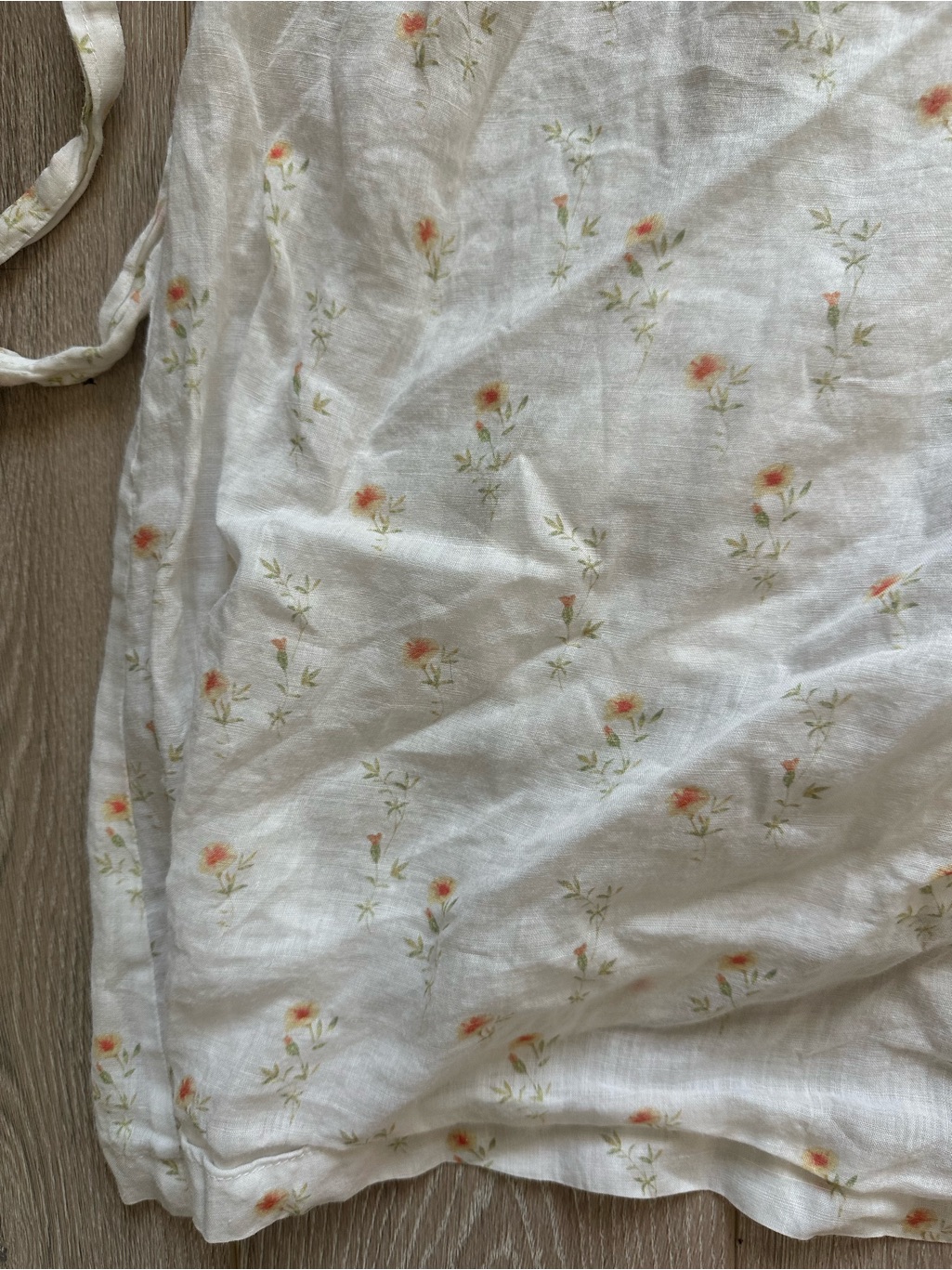 Linennaive Bergamote 20 Floral Linen Dress Midi Cottagecore White Sz 4xl — image 7 of 8